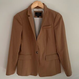 J. Crew Regent Wool Blazer Camel Flannel Collar Preppy Classic Quiet Luxury Sz 4
